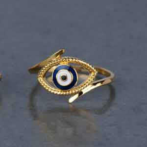 Enamelled Evil Eye Protection Ring