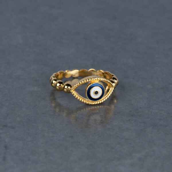 Enamelled Evil Eye Protection Ring