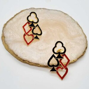 Poker Earrings ( Red & Black)