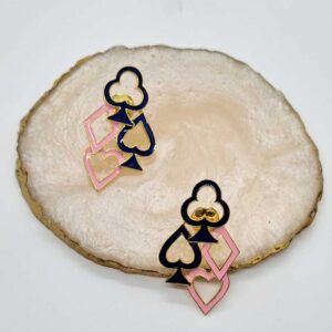 Poker Earrings ( Pink & Blue)