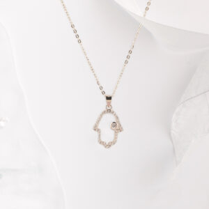 Hamsa Hand Studded Necklace